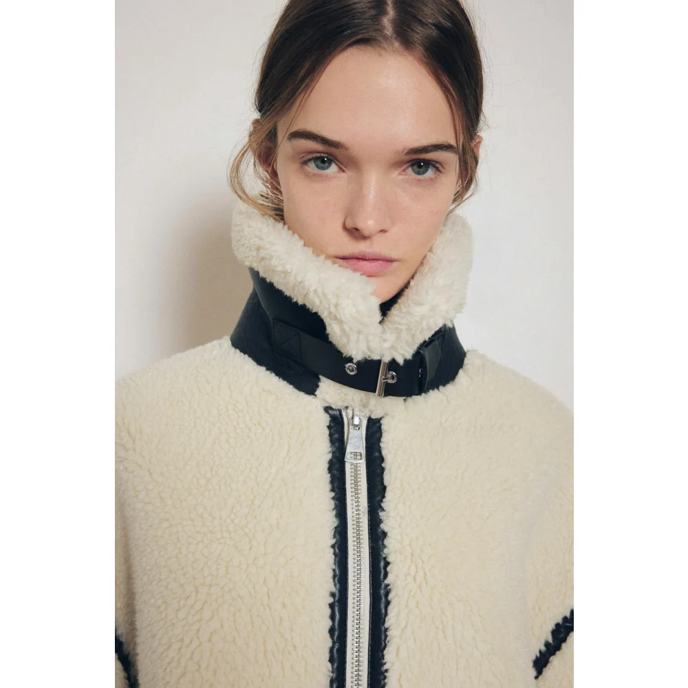 Zara Fleece Biker Jacket Size XS Not - Picture 4 of 11